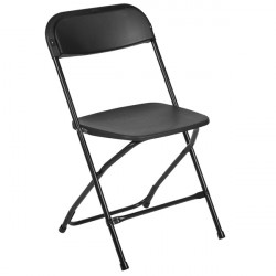 Black folding chairs