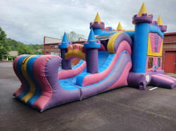 3n1 Royal Queen bounce house with basketball goal and slide 