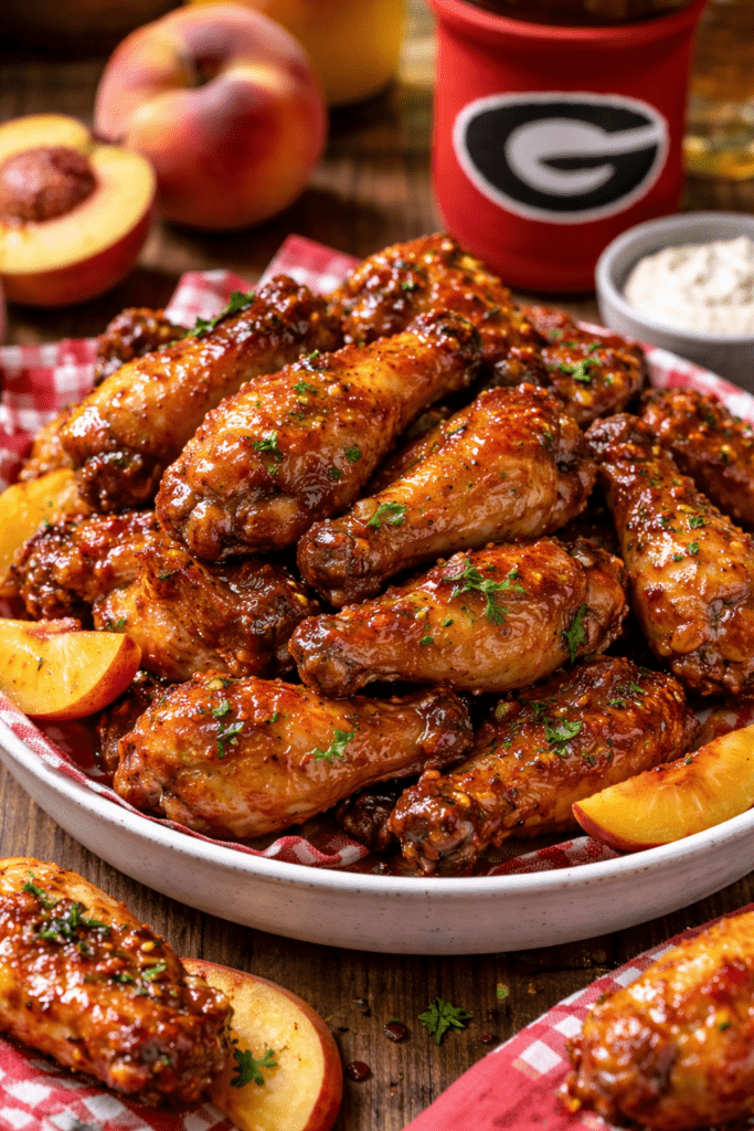 peach glazed wings