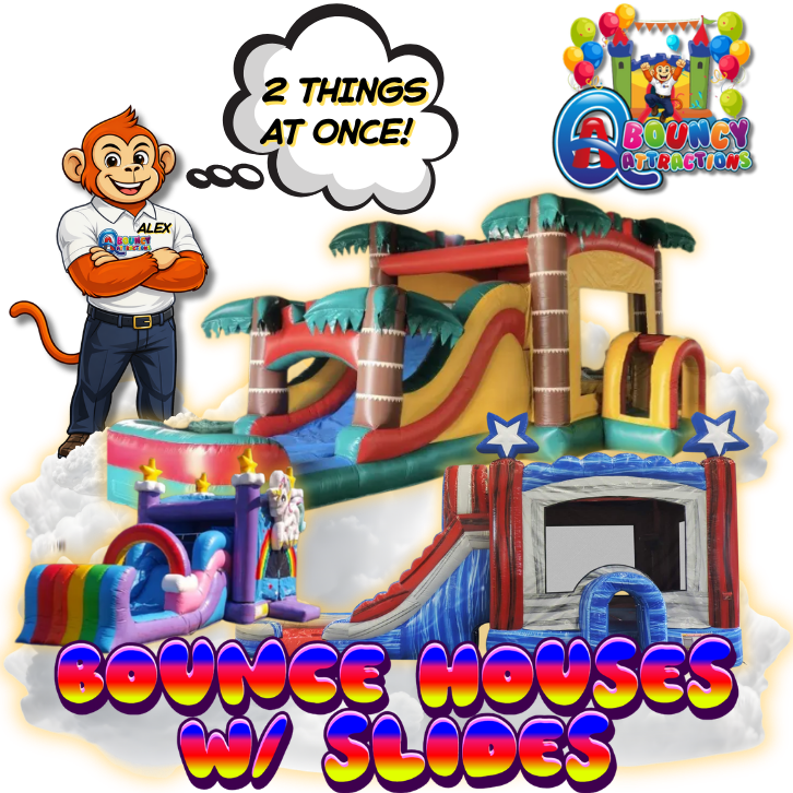 Bounce House with slide Rental in Atlanta, GA- QABouncyAttractions