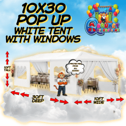 10x30 Popup tent with windows