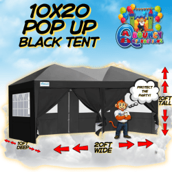 10x20 Black Popup Tent
